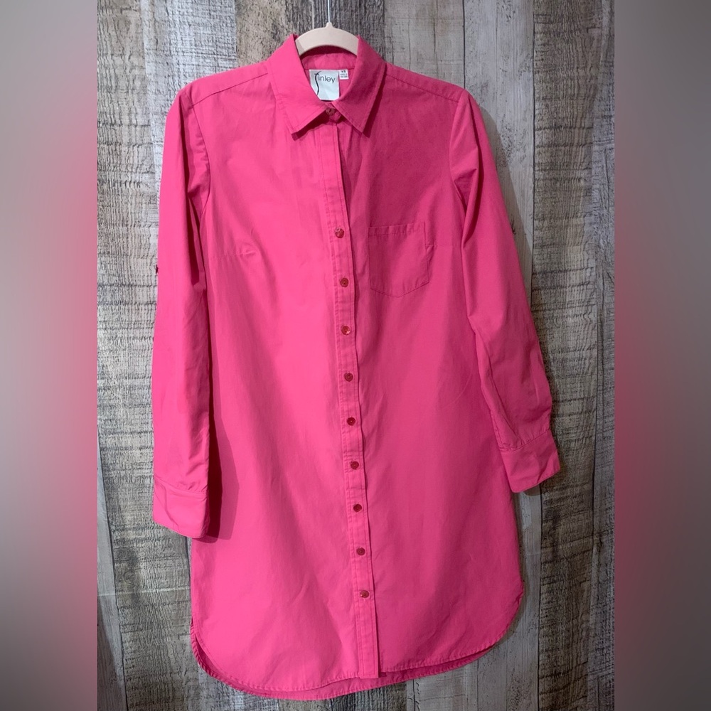 Finley Vibrant Pink Shirt Dress. Size XS